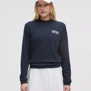 lululemon athletica Navy Blue Cotton Crewneck Pullover - Tennis Club NWOT